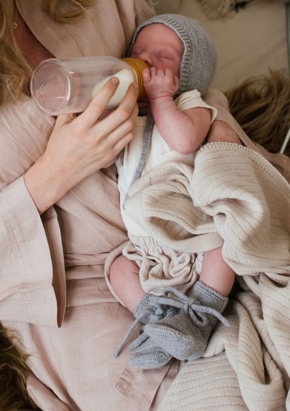 Hvid Booties grey melange