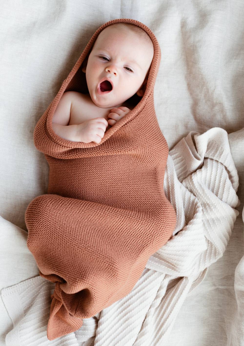 Hvid Strick-Pucksack Cocoon Brick