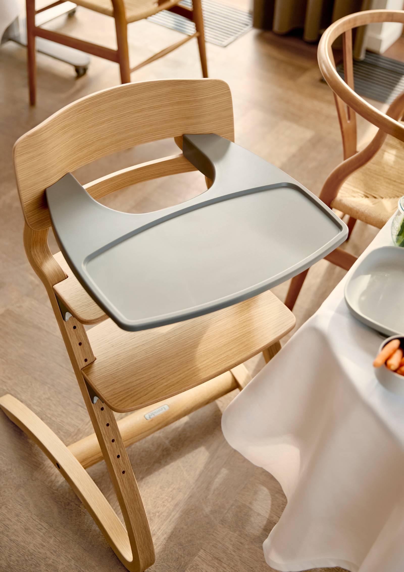 Leander Tablett für Hochstuhl Grau