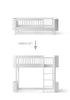 Umbauset für 'Wood Mini+' Juniorbett zum halbhohen Hochbett Weiß