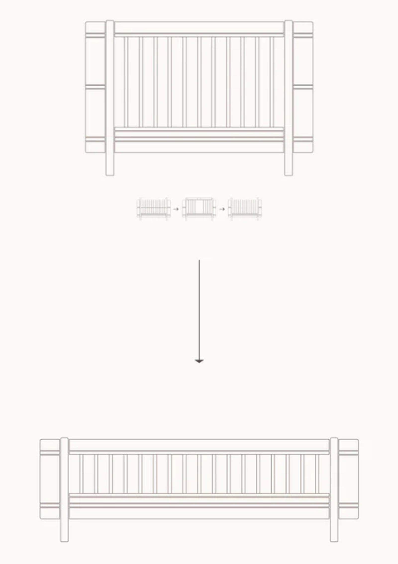 Oliver Furniture Umbauset zum Juniorbett 'Wood Mini+' Eiche