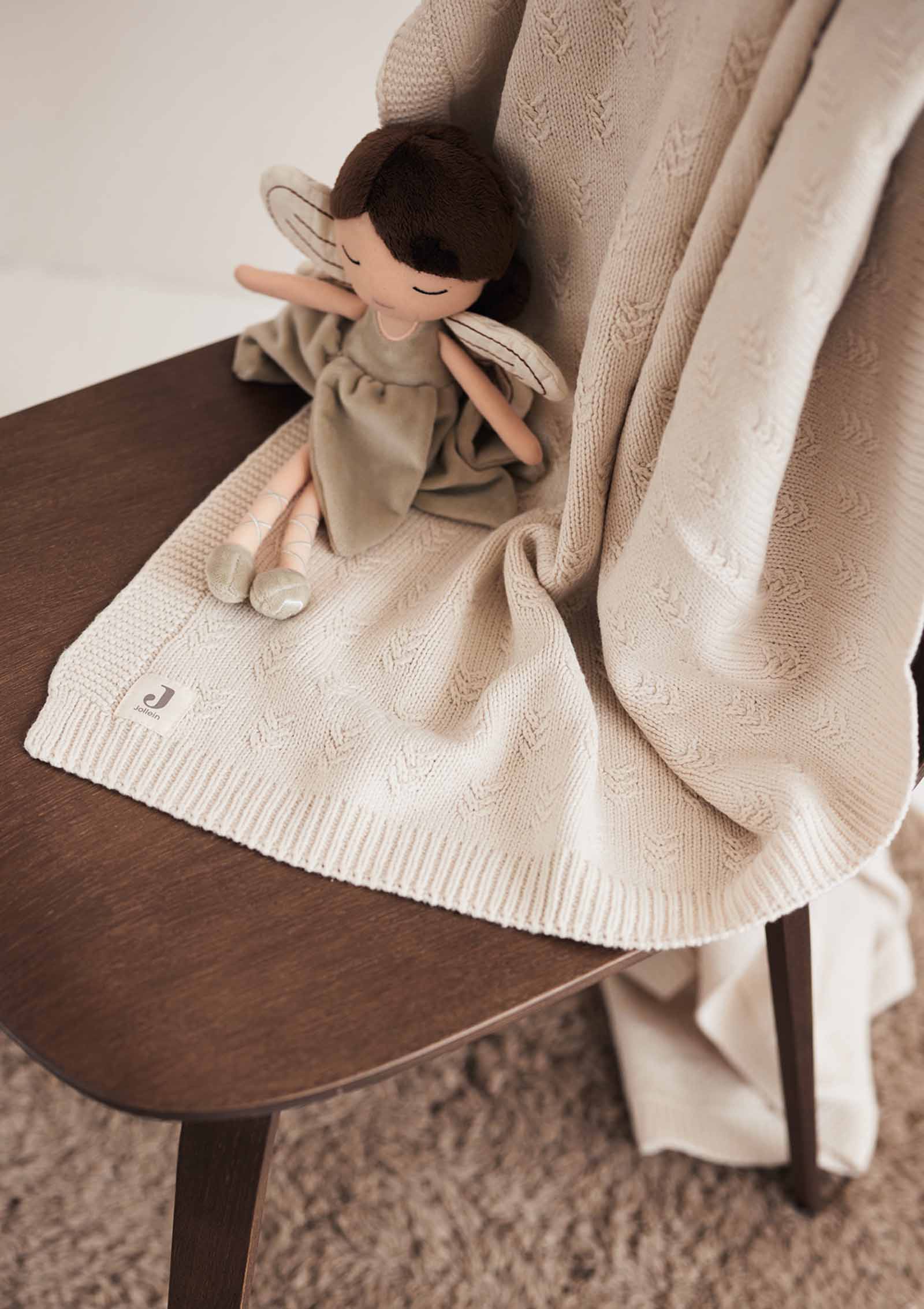 Jollein Decke Wiege 'Grain Knit' Oatmeal