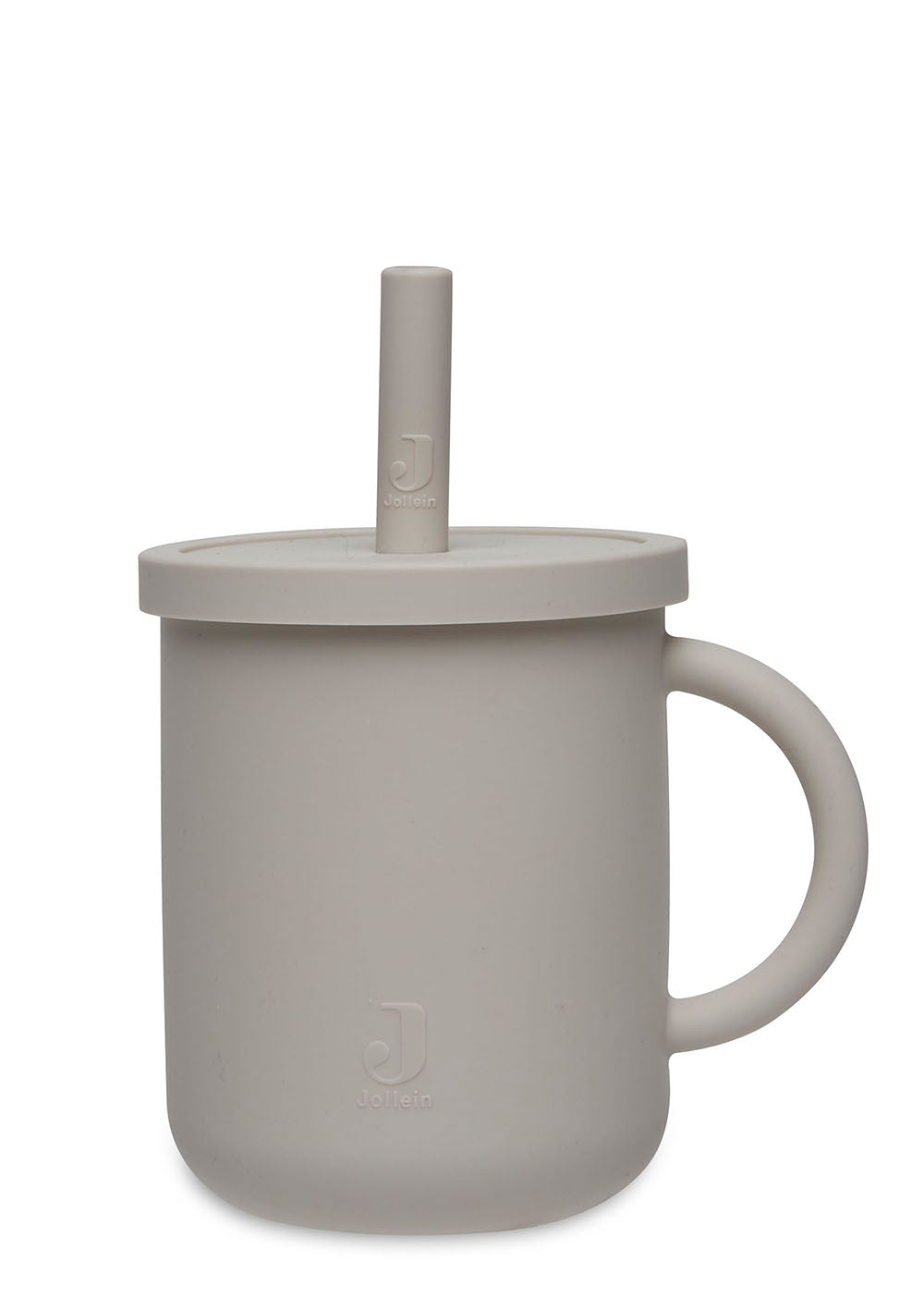 Jollein Becher mit Trinkhalm Silikon Nougat