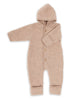 Wollfleece Overall mit Kapuze sand melange
