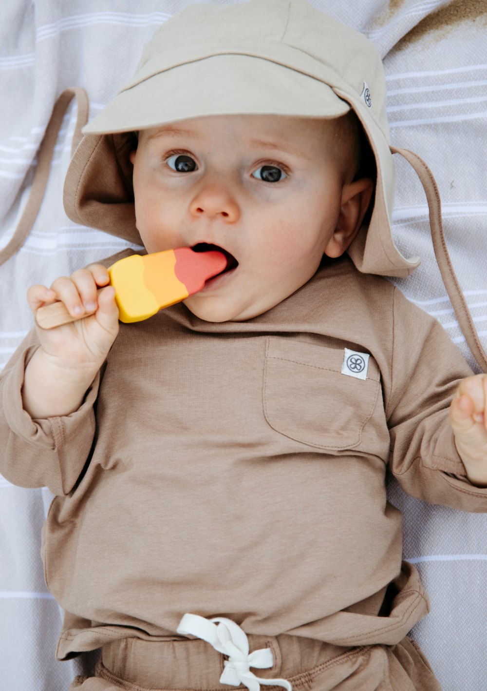 Cloby Wendbarer Sonnenhut UPF 50+ Peanut Brown/Sandy Beach