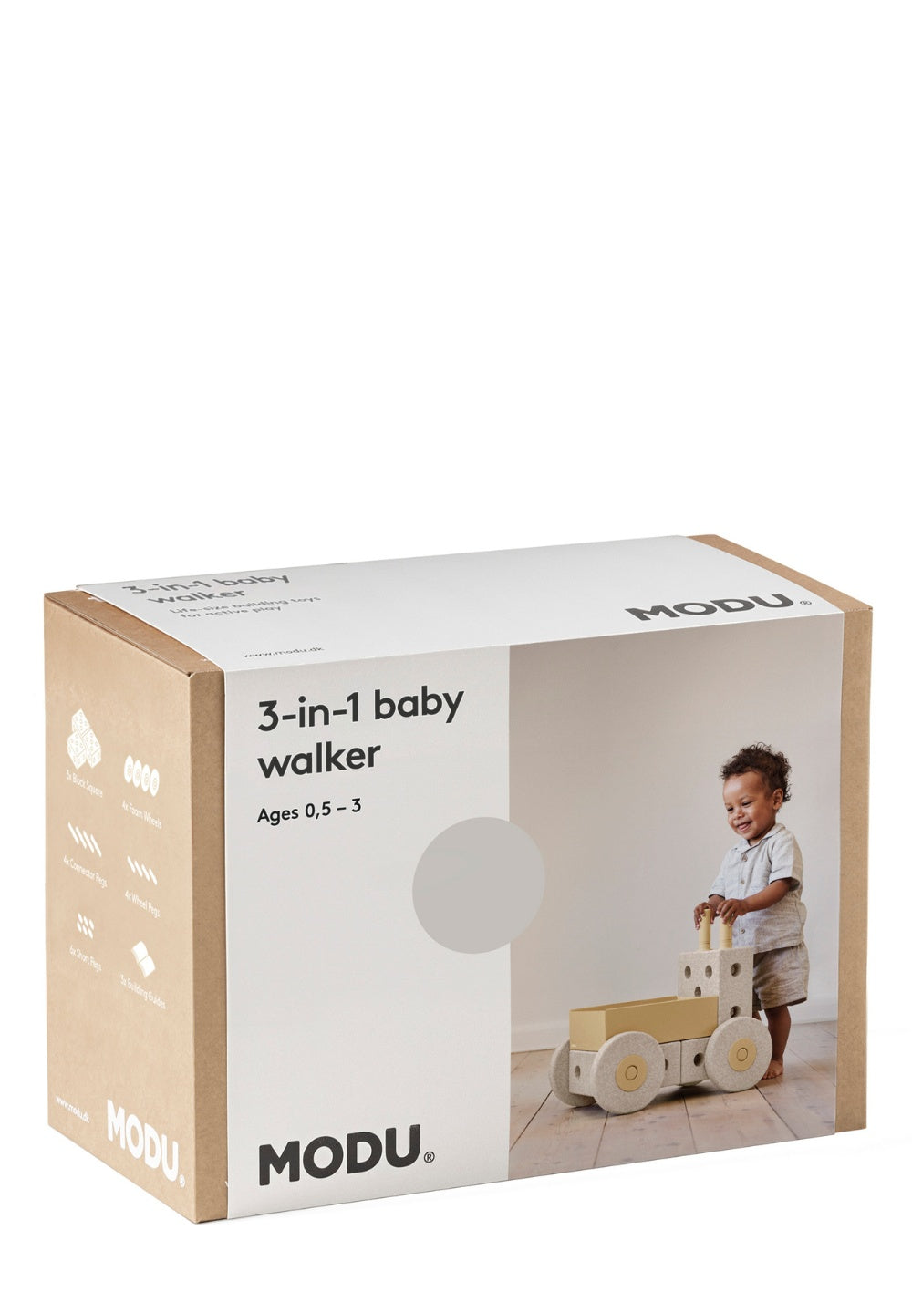 MODU 3-in-1 Lauflernwagen Sand Grey / Honey Yellow