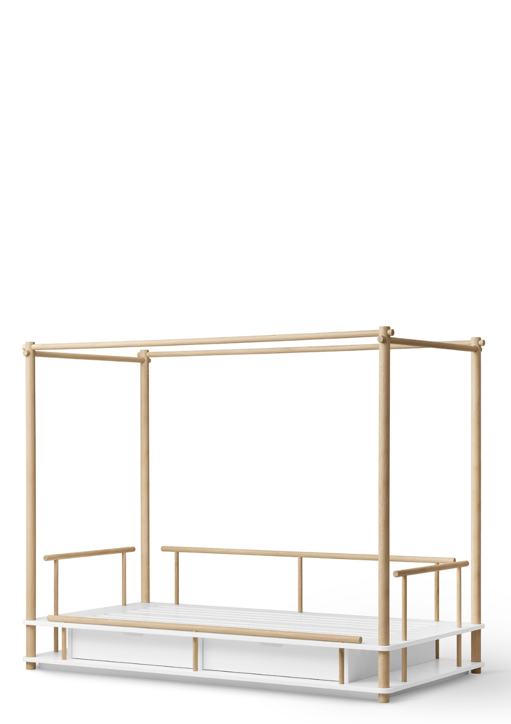 Oliver Furniture 'Camp' Himmelbett Weiß/Eiche