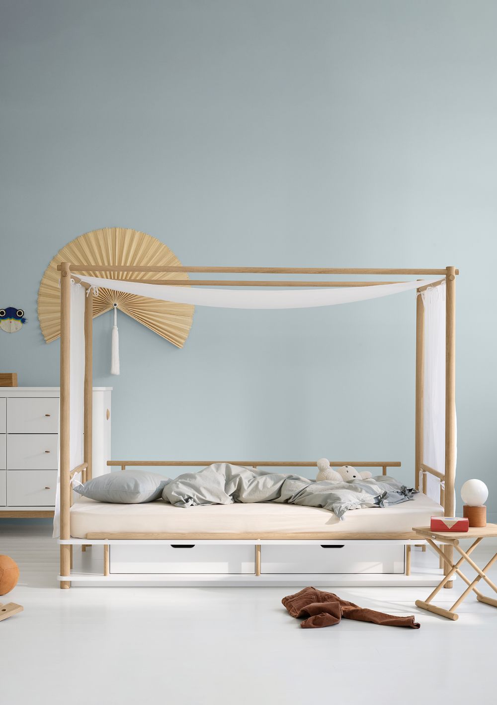Oliver Furniture 'Camp' Himmelbett Weiß/Eiche