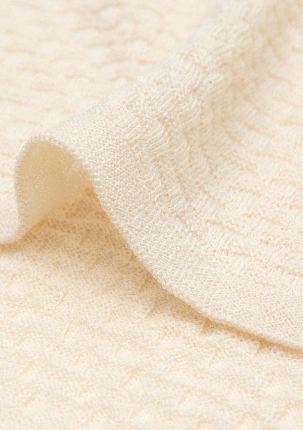 Jollein Merino Decke 'Weave Knit' Oatmeal 100 x 150 cm