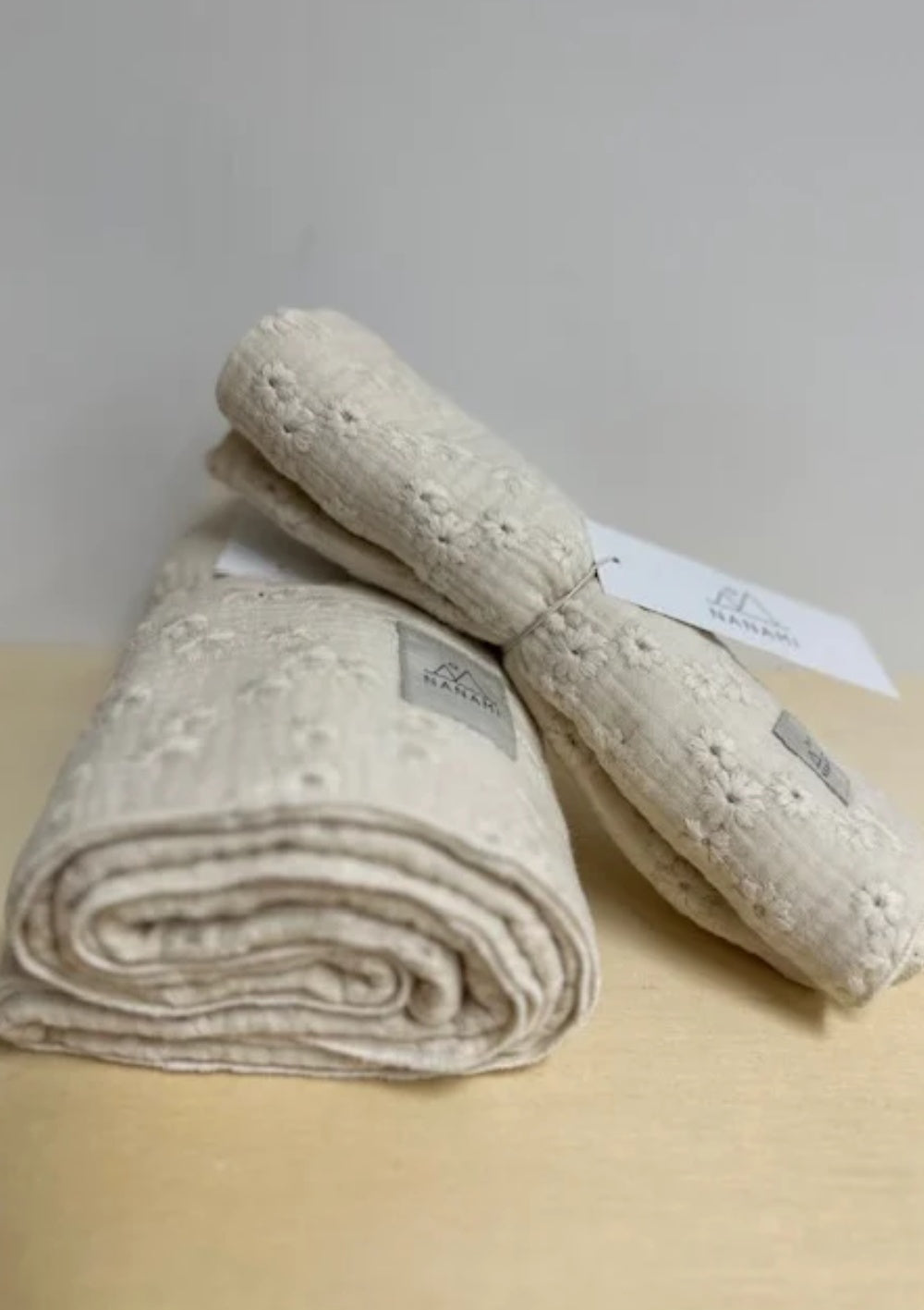 Nanami Musselin Swaddle Embroidery Naturel