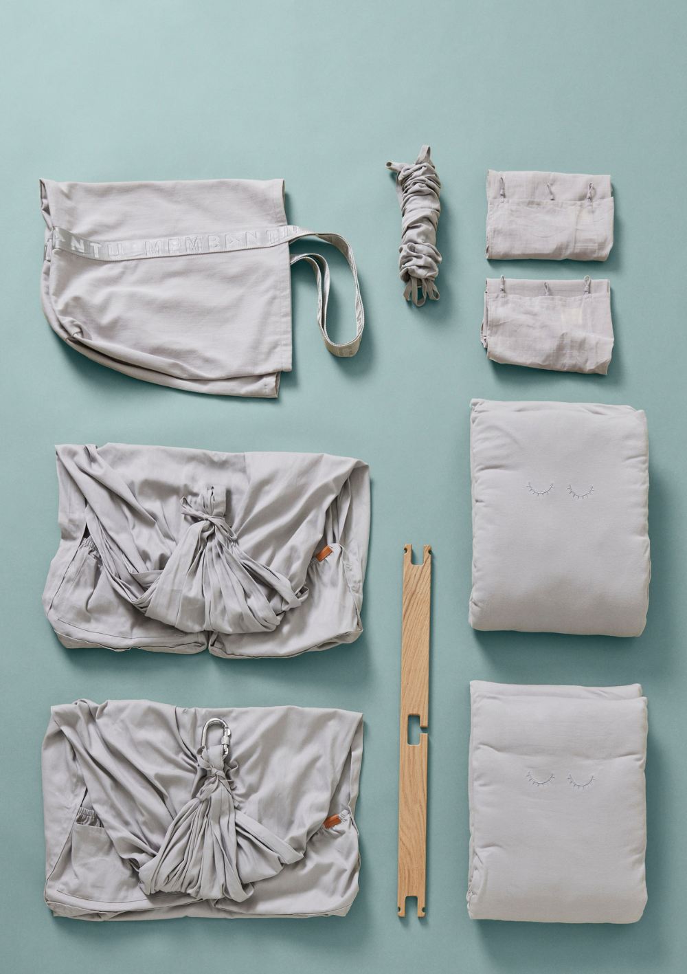 Membantu Federwiege Premium für Zwillinge Grau