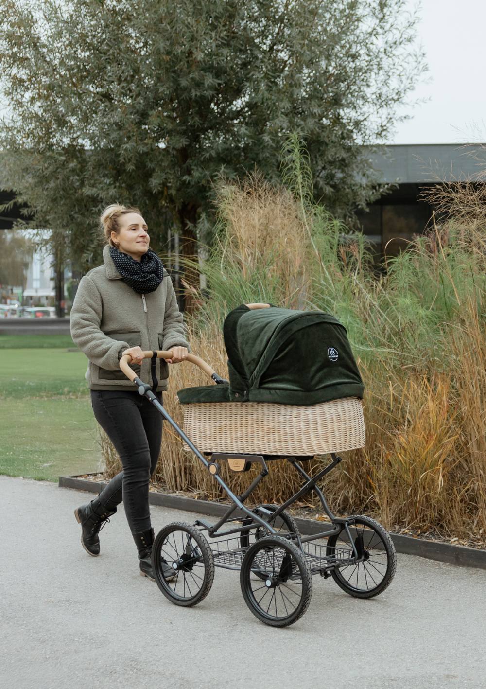 Naturkind Kinderwagen-Set 'Ida' Cord-Edition Oliv