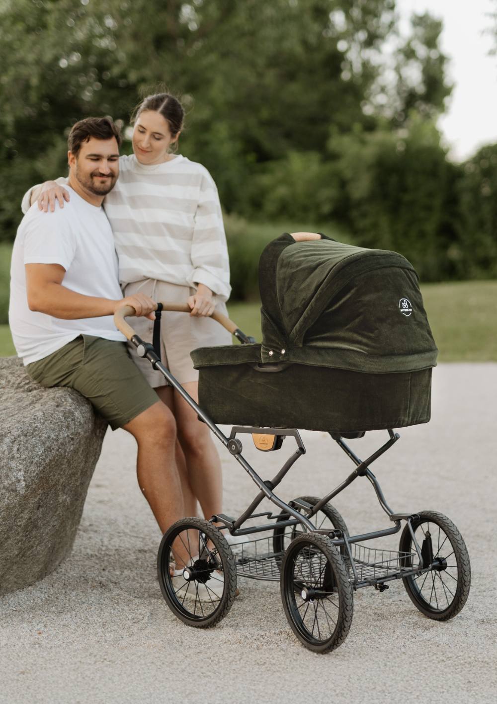 Naturkind Kinderwagen-Set 'Ida' Cord-Edition Oliv