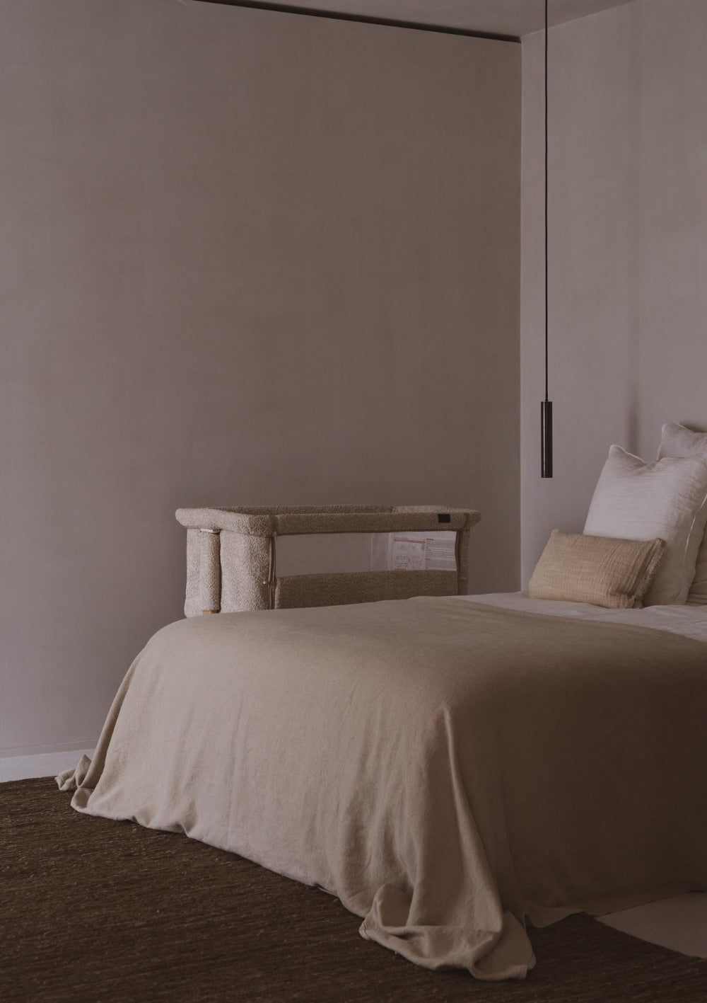 Quax Beistellbett 'Side by Side' Natural Bouclé Sheep