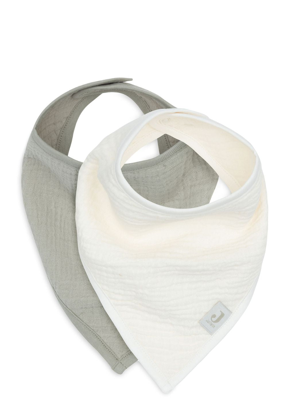 Jollein 2er-Set Musselin Bandanas Olive Green Green / Oatmeal
