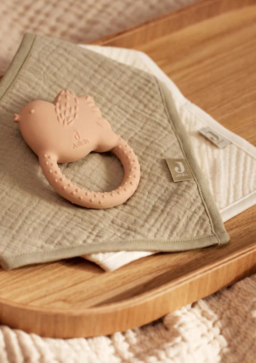 Jollein 2er-Set Musselin Bandanas Olive Green Green / Oatmeal