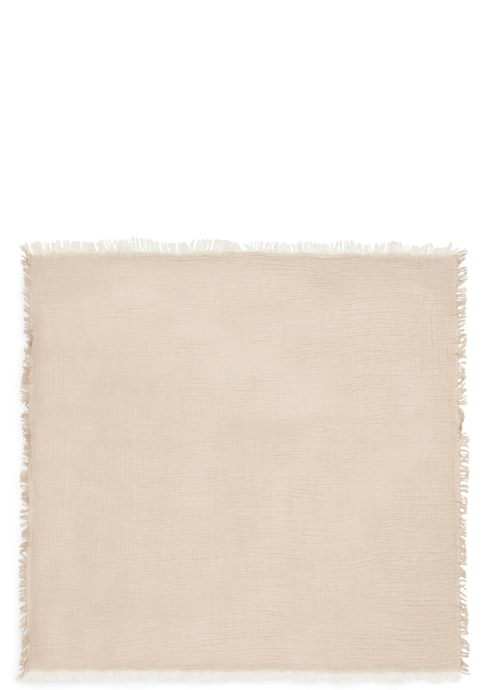 Jollein Musselin Decke 'Fringe Stripe' Biscuit 120 x 120 cm