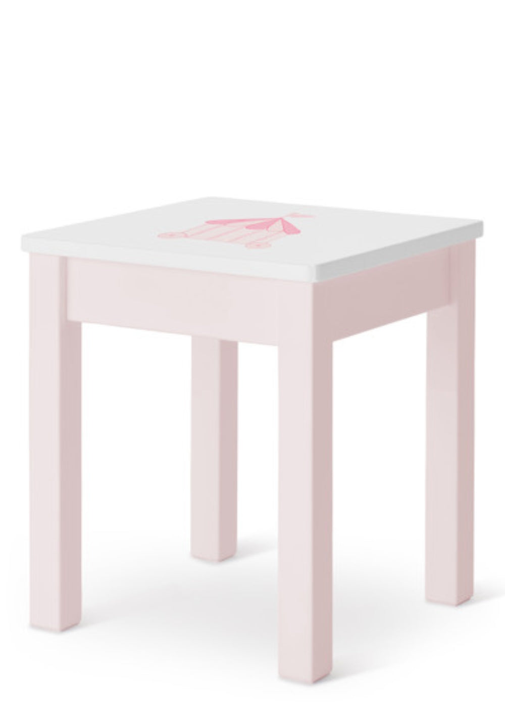 Isle of Dogs Design Nachttisch rosa handbemalt