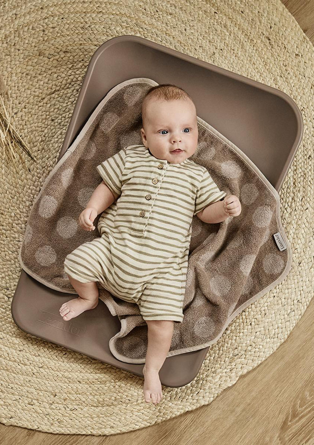 Leander Topper Wickelauflage 'Dots' Mocca