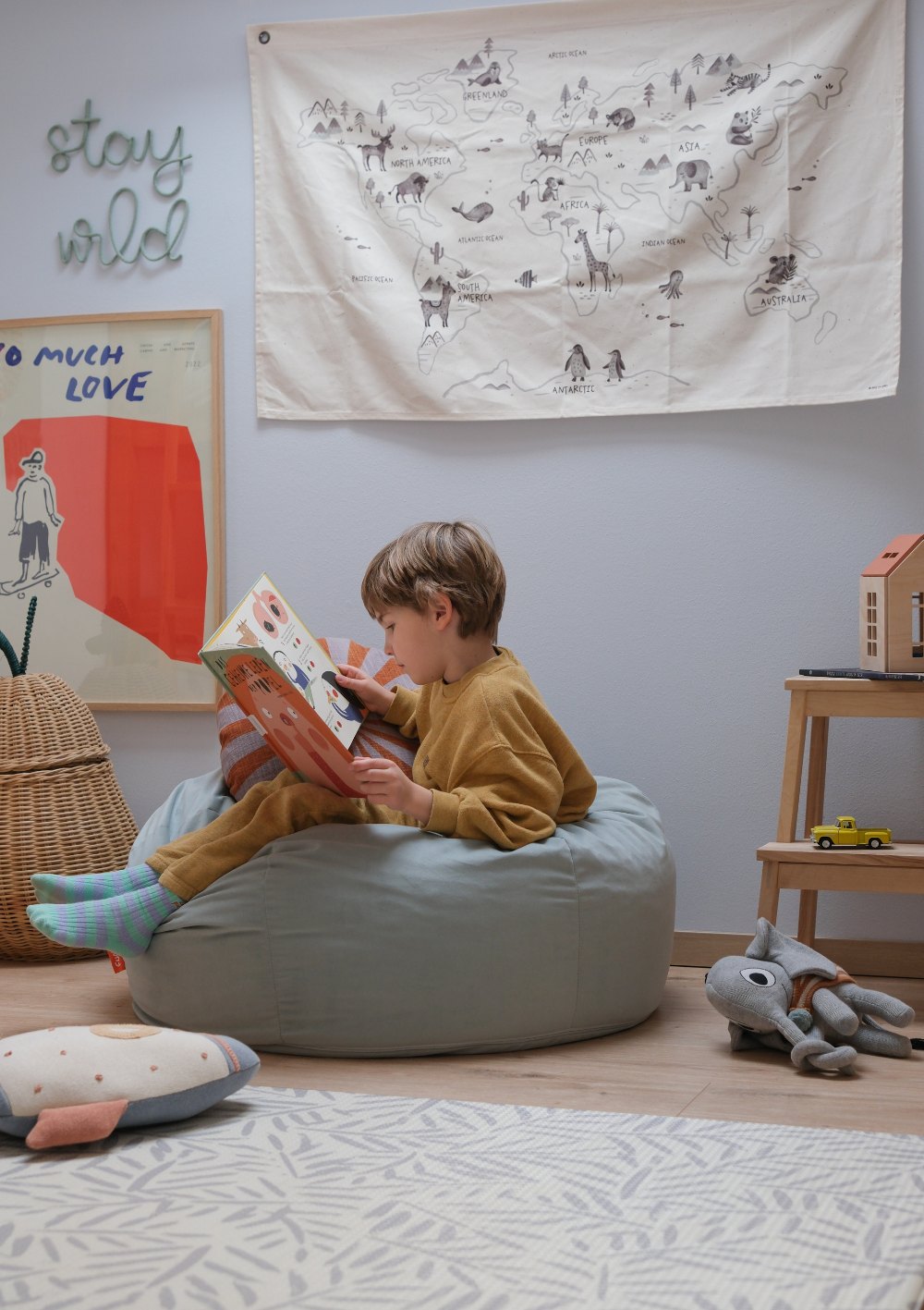 Funzy Sitzsack Velours Minz Hellgrün