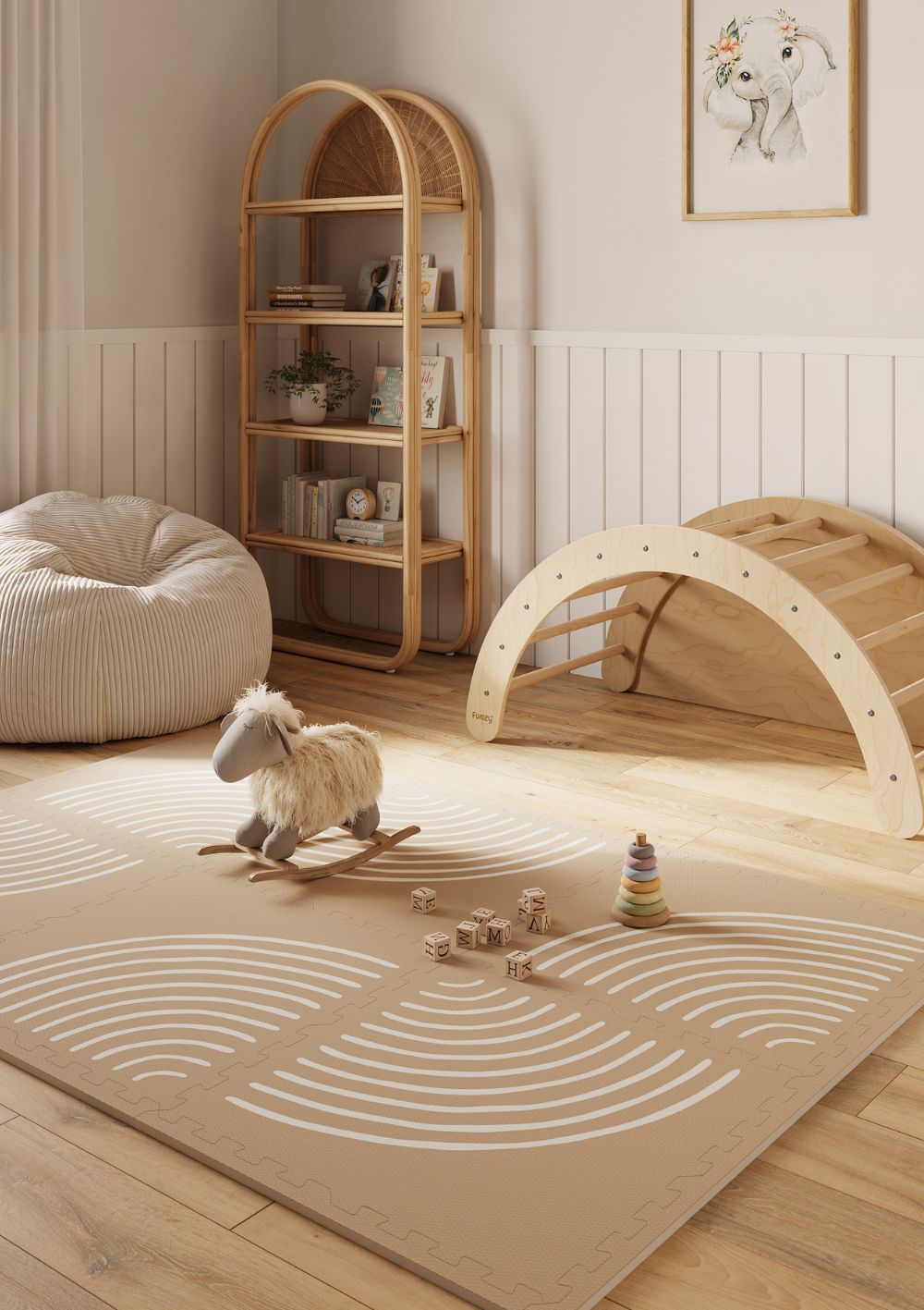 Funzy Spielmatte 'Smiles' Bliss Beige 120 x 180 cm