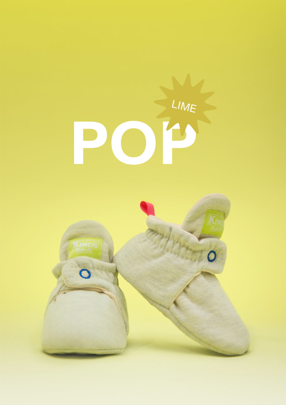 Kings & Rebels Baby Booties Cotton Mixed Color Pop Lime