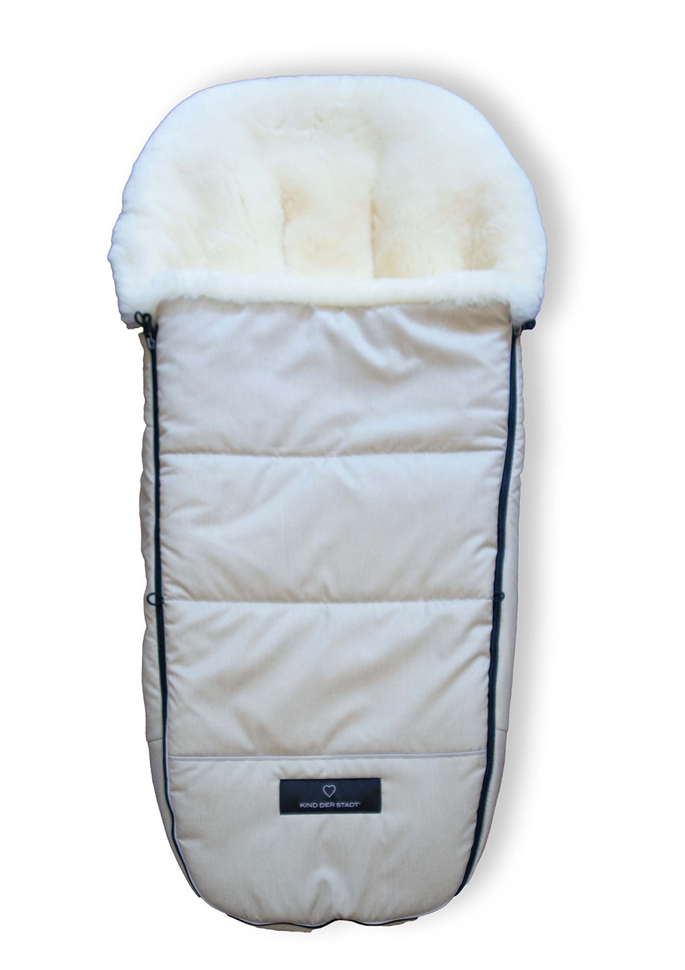 KIND DER STADT Premium Lammfell-Fußsack beige