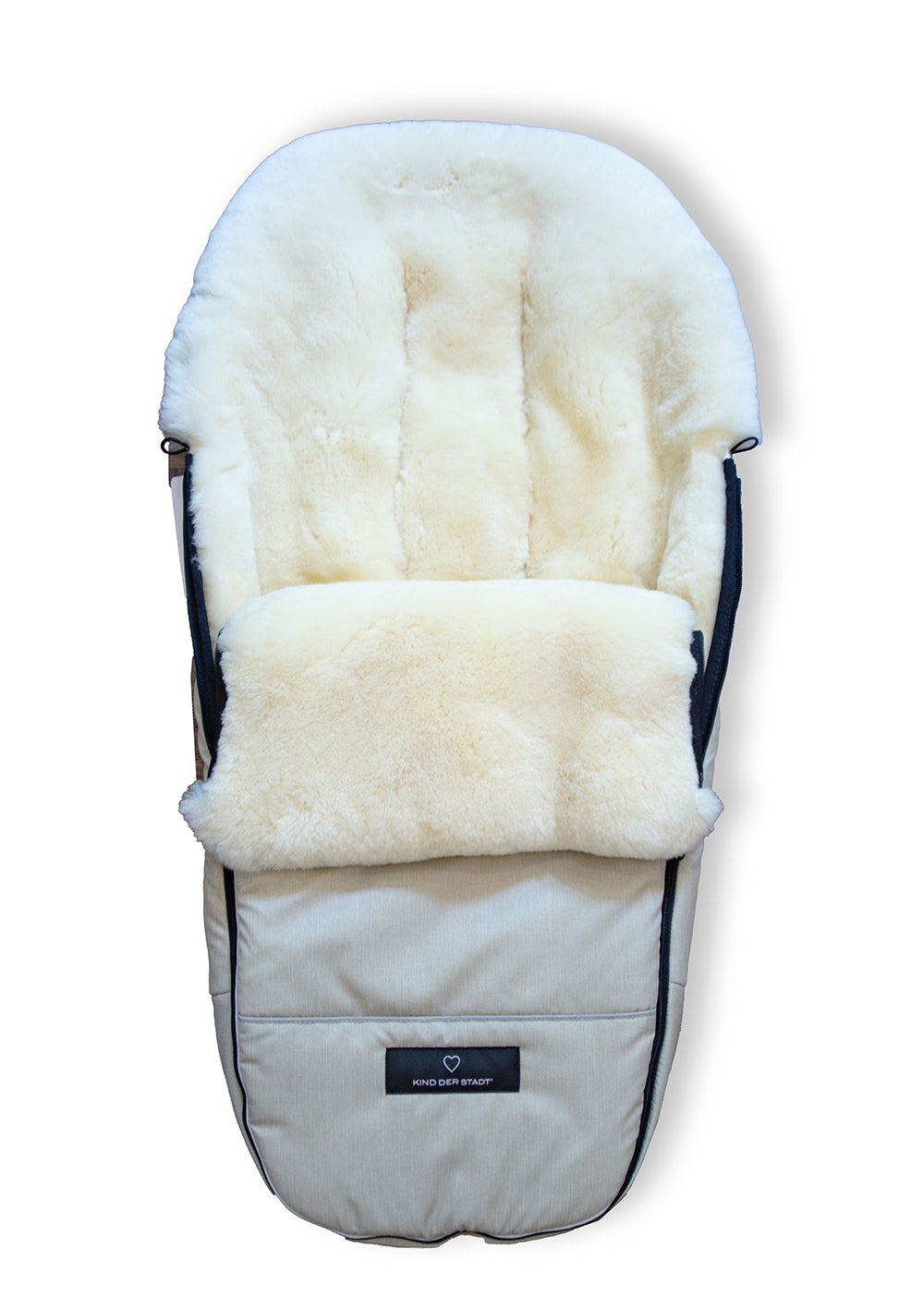 KIND DER STADT Premium Lammfell-Fußsack beige