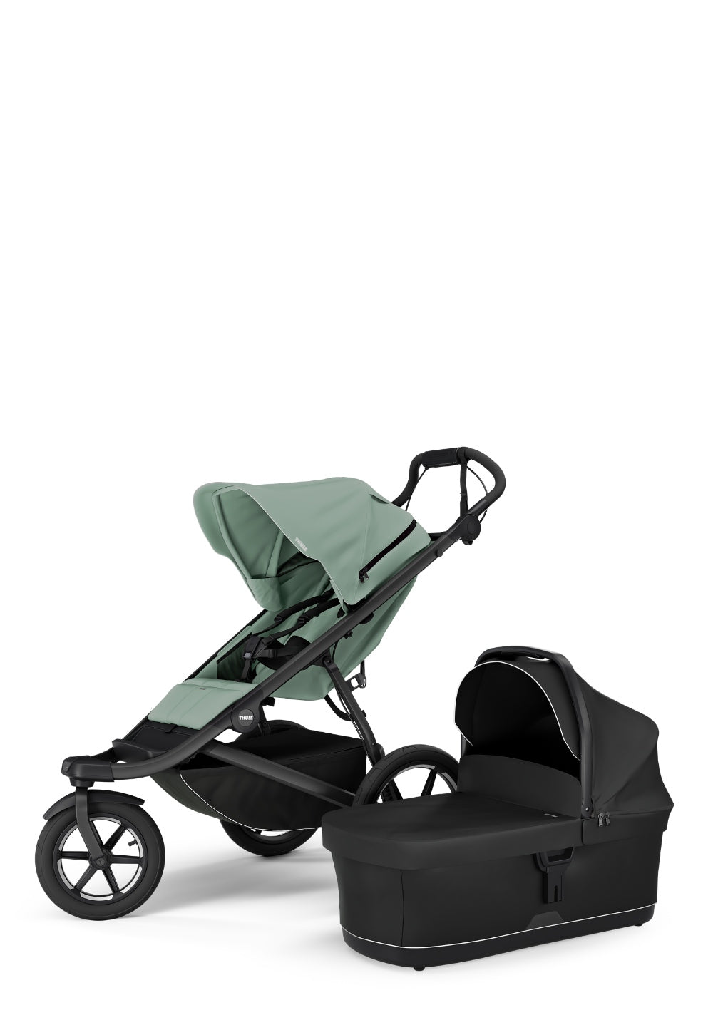Thule Kinderwagen-Set 'Urban Glide 3' Mist Green – im Set mit schwarzer Babywanne