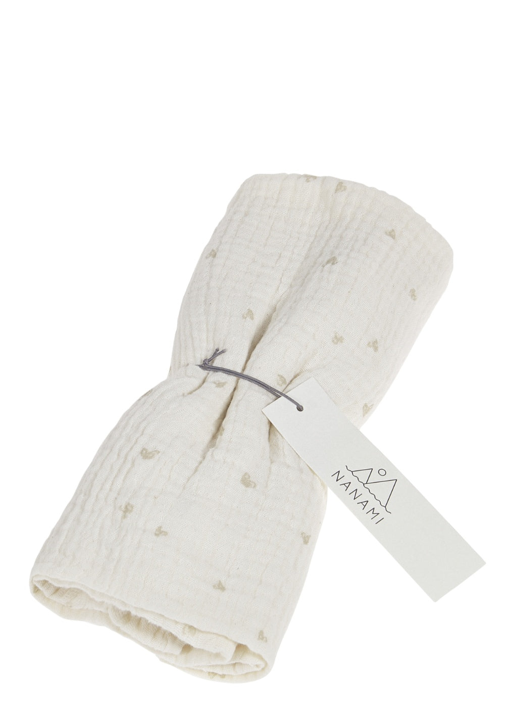 Nanami Musselin Mulltuch 'Heart' Latte 135 x 100 cm