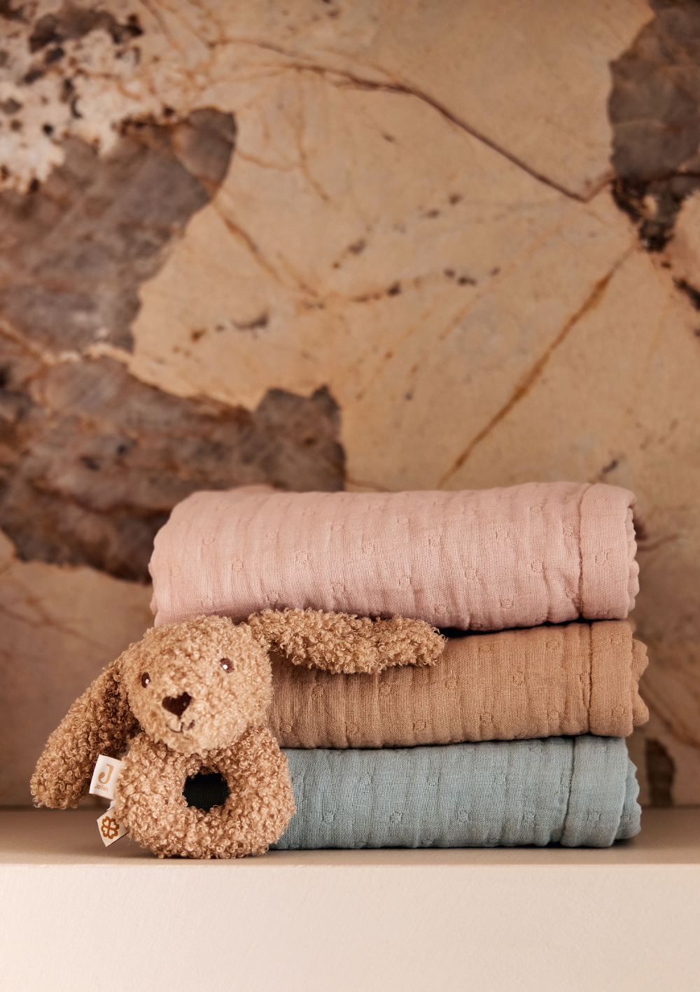 Musselin Decke 'Jacquard' Wild Rose 100 x 75 cm