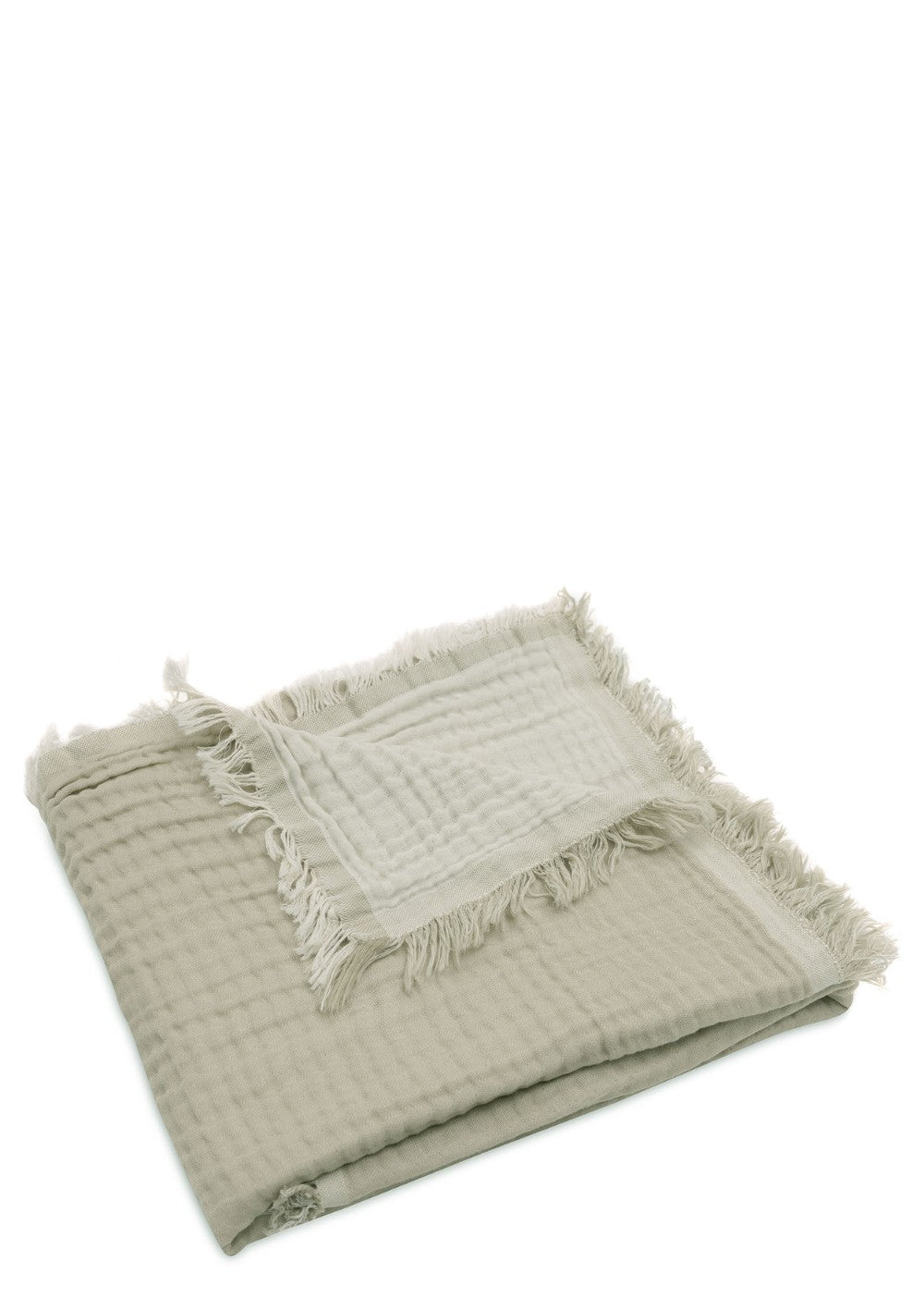 Jollein Musselin Decke 'Fringe' Olive Green 100 x 75 cm
