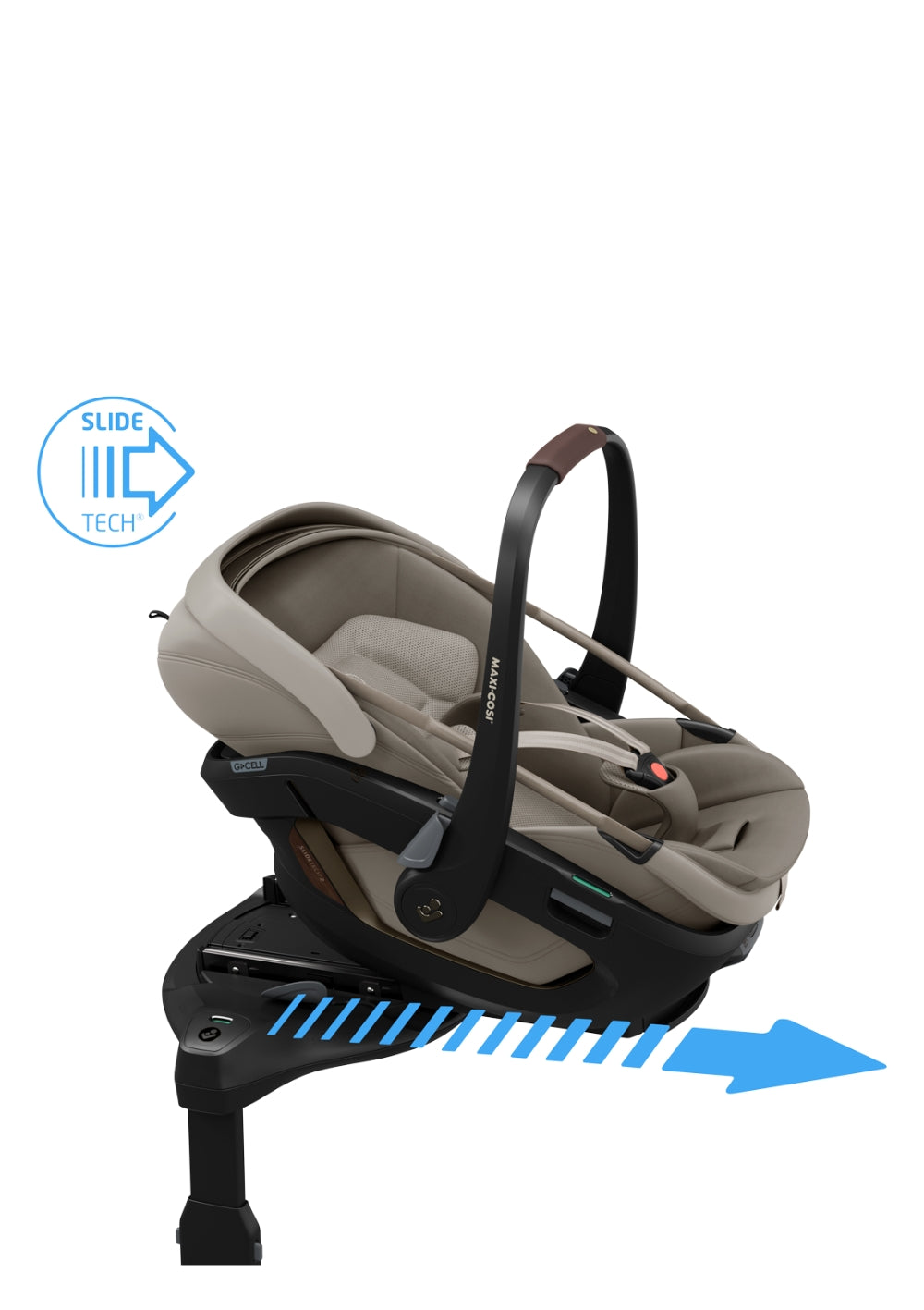 Maxi-Cosi Babyschale 'Coral Slide Pro' Sapphire Sand mit SlideTech®-Technologie