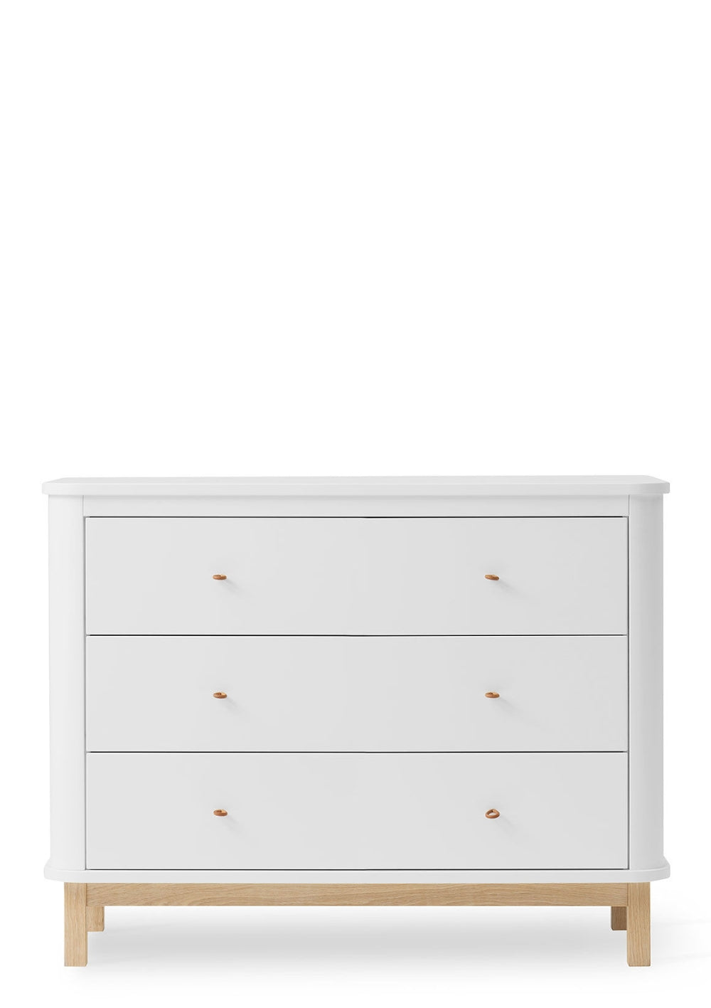 Oliver Furniture 'Wood' (Wickel-)Kommode 3 Schubladen Weiß/Eiche