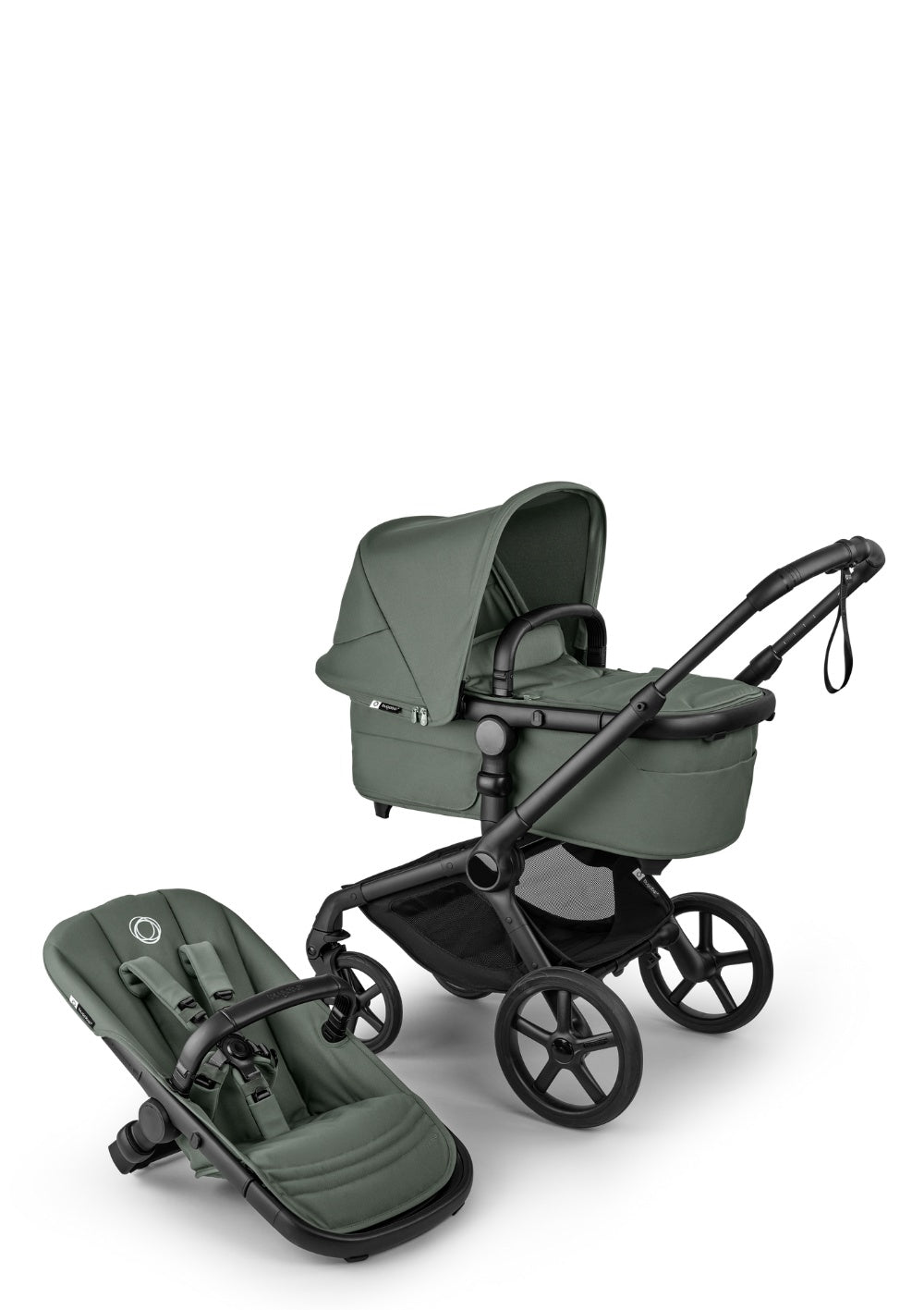 Bugaboo Fox 5 Renew Kinderwagen-Set Schwarz / Forest Green