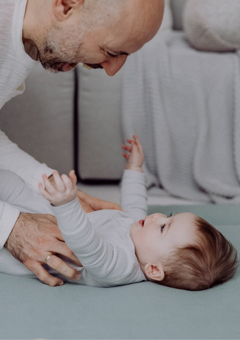 emma & noah Krabbeldecke Mini Piqué Essential Mint 120 x 120 cm