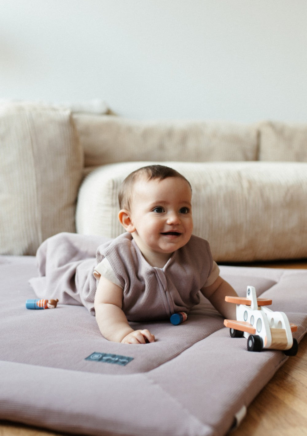 emma & noah Krabbeldecke Mini Piqué Essential Berry 120 x 120 cm