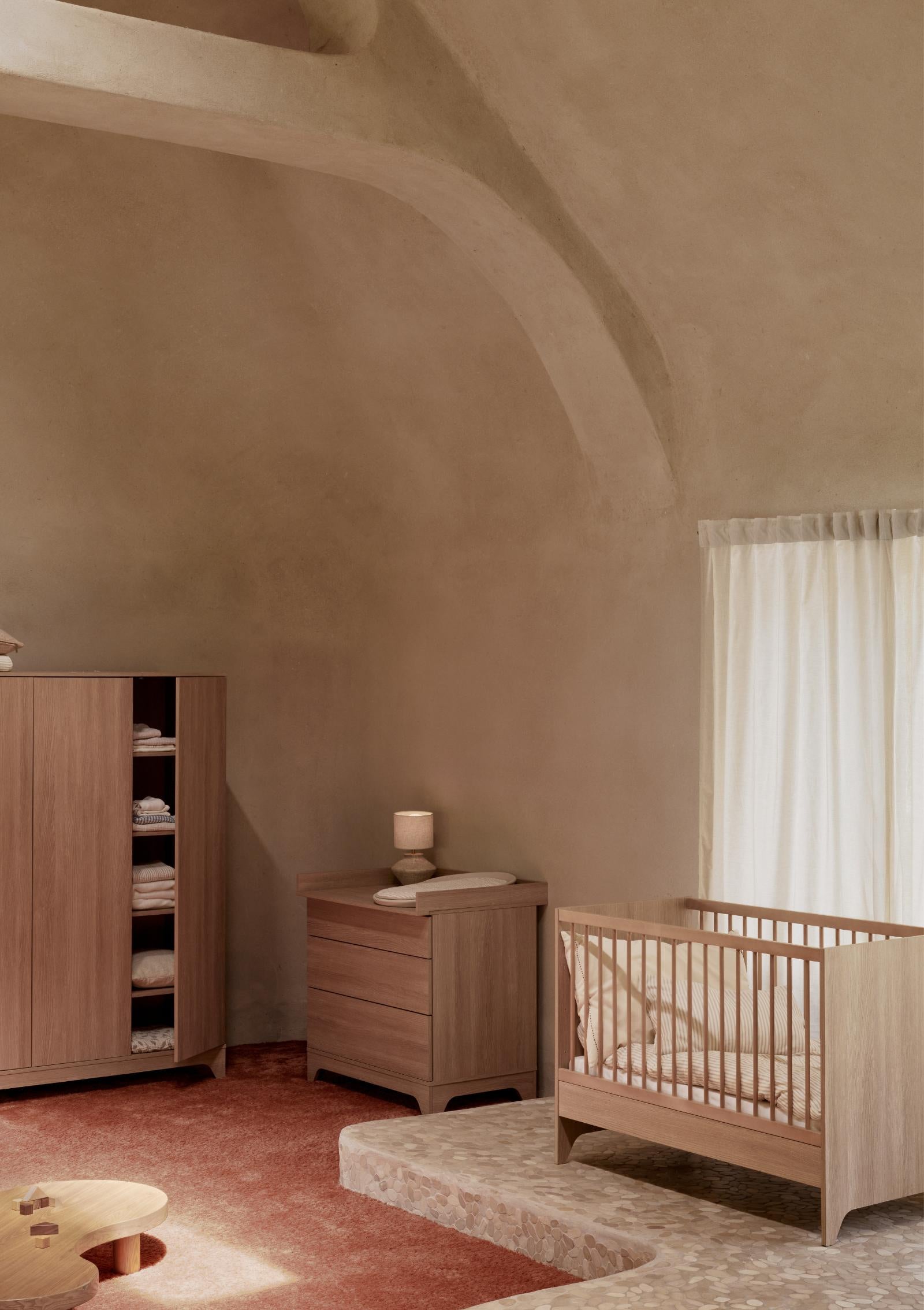 Quax Room Collection 'Tsugi' Honey Ash – Babybett 120 x 60 cm, Schrank XL und Wickelkommode