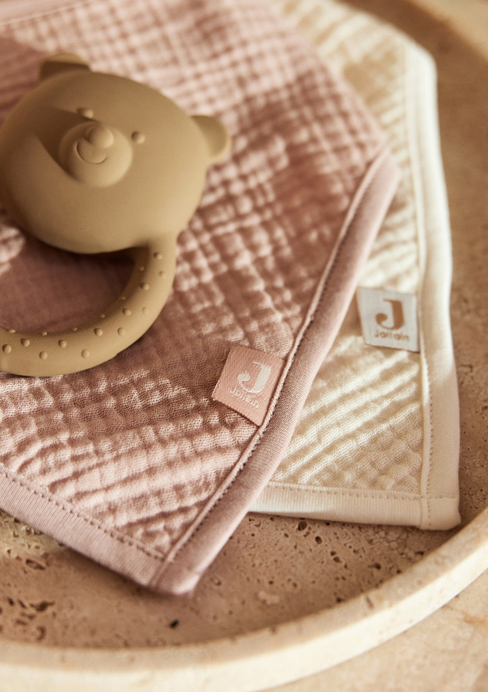 Jollein 2er-Set Musselin Bandanas Wild Rose / Oatmeal