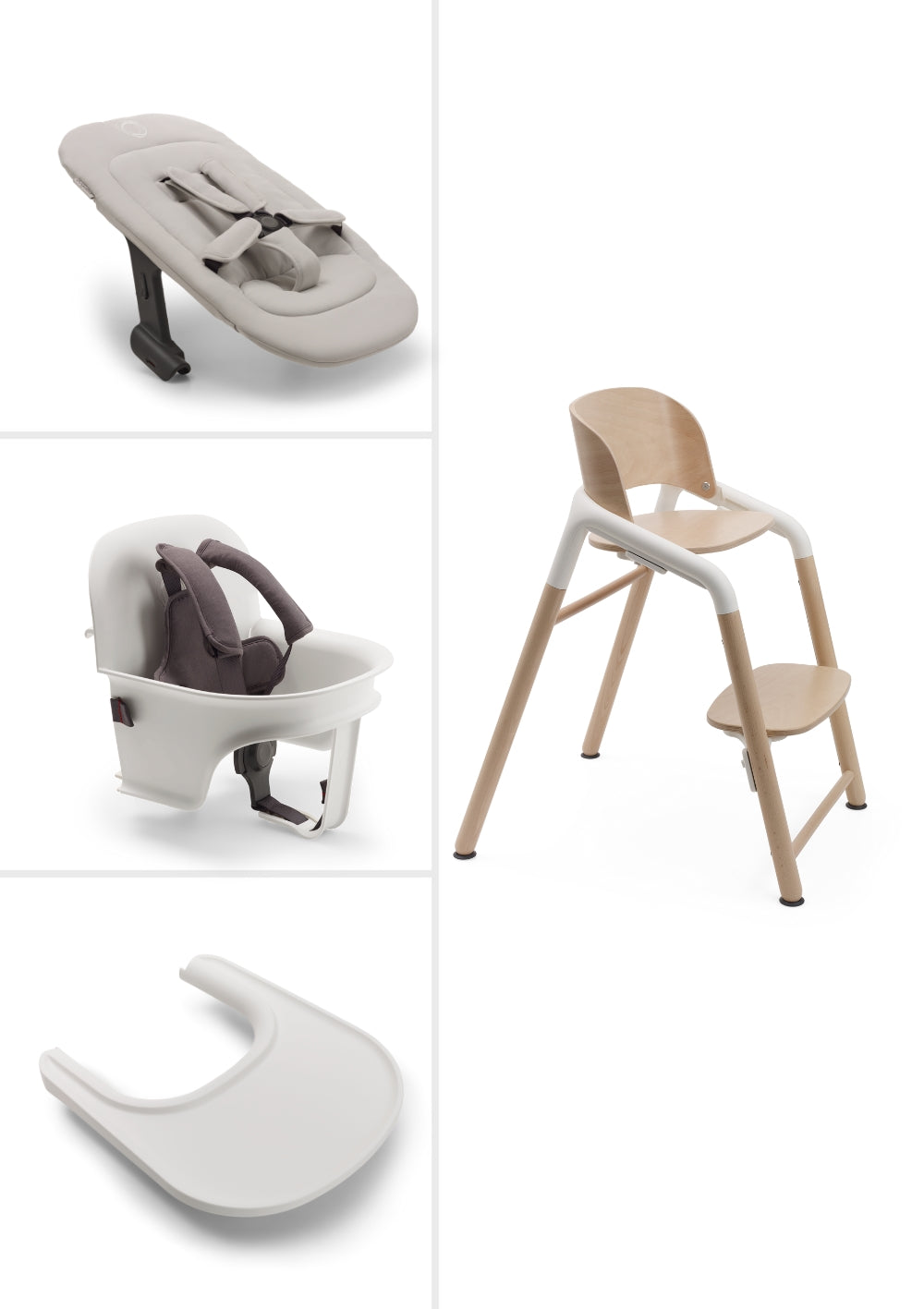 Bugaboo Ultimatives Hochstuhl-Set 'Giraffe' neutrales Holz / Weiß