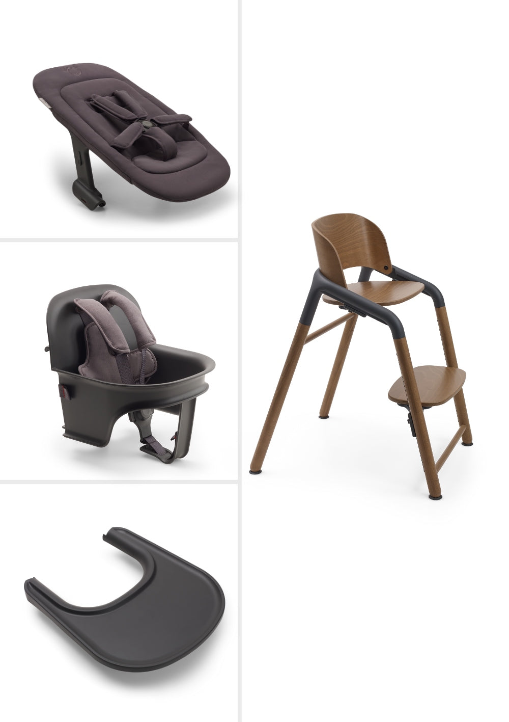 Bugaboo Ultimatives Hochstuhl-Set 'Giraffe' warmes Holz / Grau