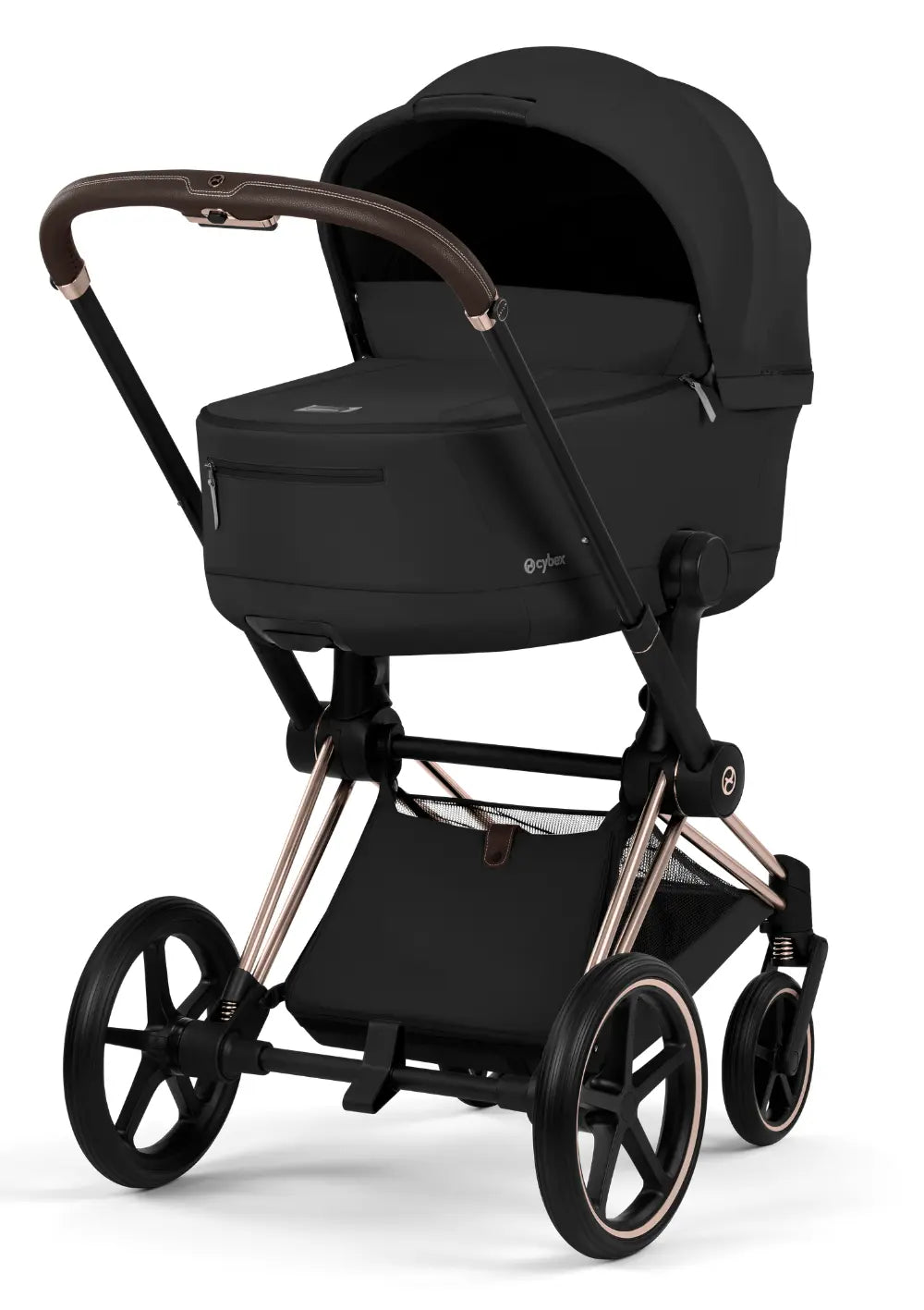 Cybex Kinderwagen-Set 'Priam Comfort' Sepia Black (Roségold Frame)