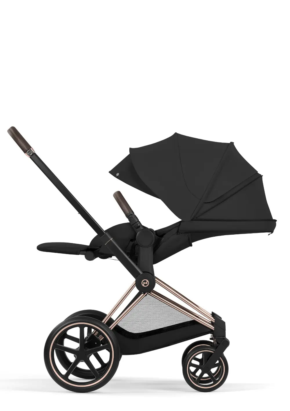 Cybex Kinderwagen-Set 'Priam Comfort' Sepia Black (Roségold Frame)