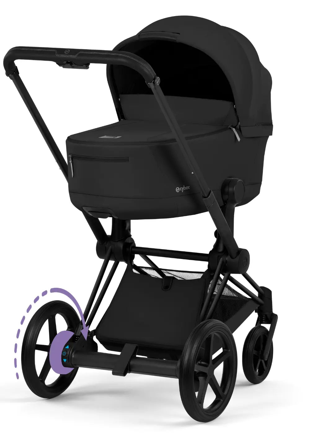 Cybex Kinderwagen-Set 'e-Priam Comfort' Sepia Black (Matt Black Frame)
