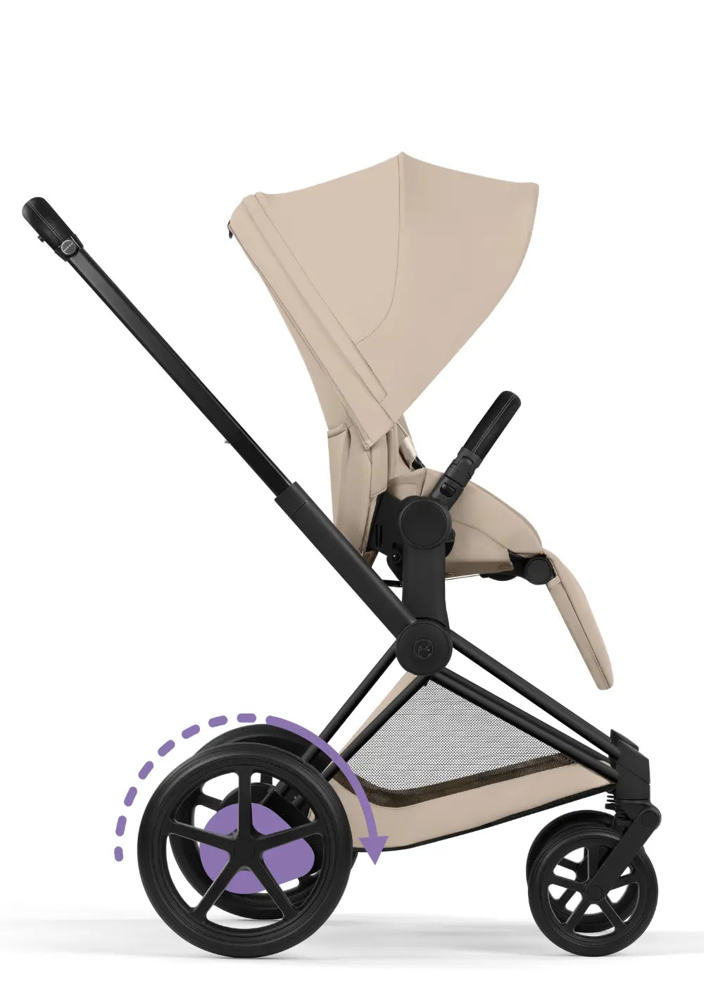Cybex Kinderwagen-Set 'e-Priam Comfort' Cozy Beige (Matt Black Frame)