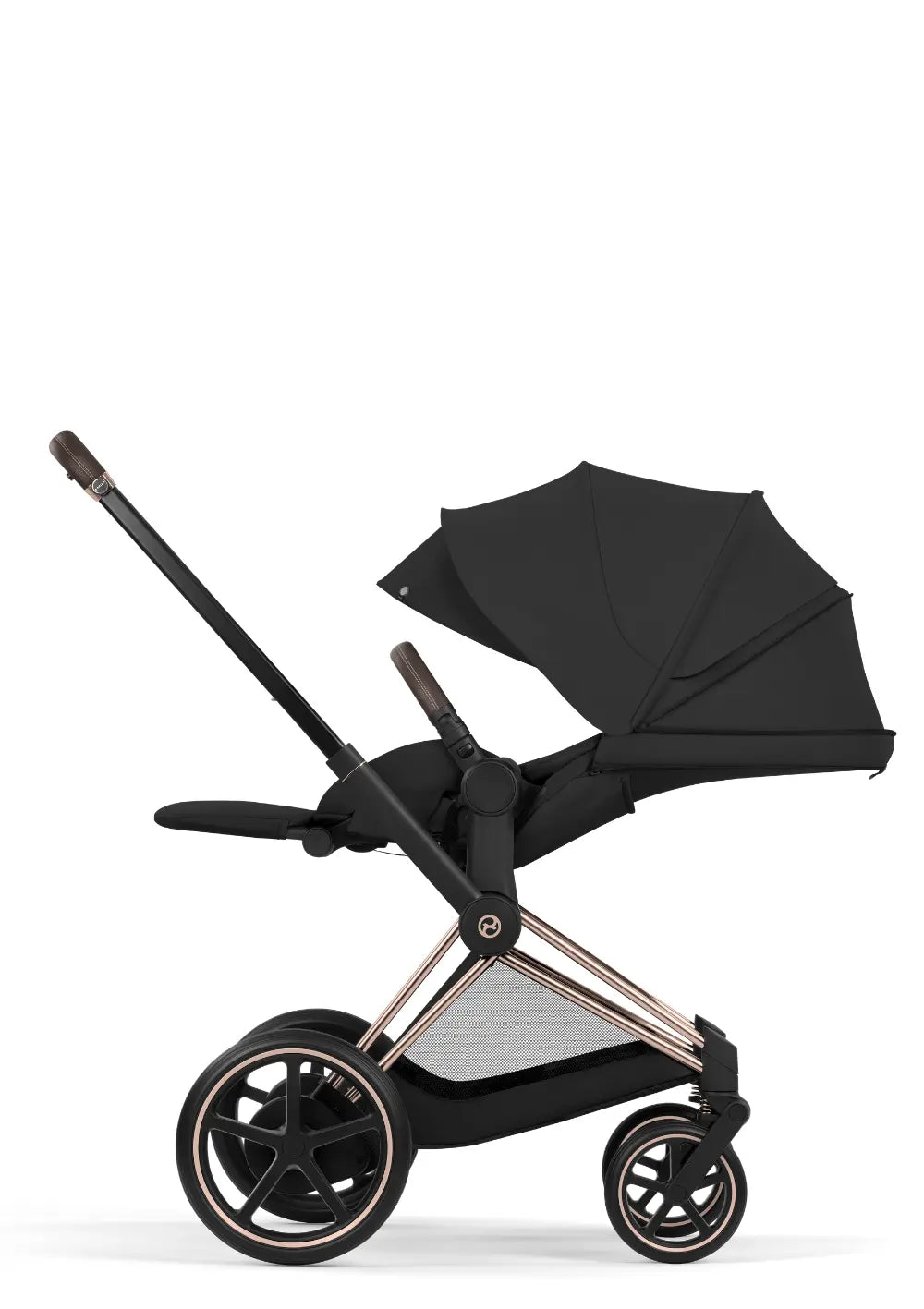 Cybex Kinderwagen-Set 'e-Priam Comfort' Sepia Black (Roségold Frame)