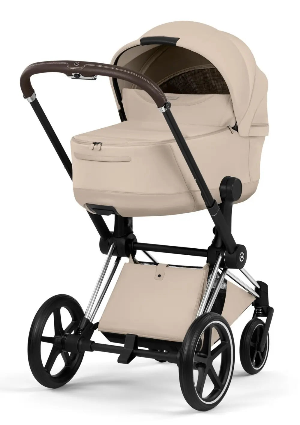 Cybex Kinderwagen-Set 'Priam Style' Cozy Beige (Frame Chrome Brown)