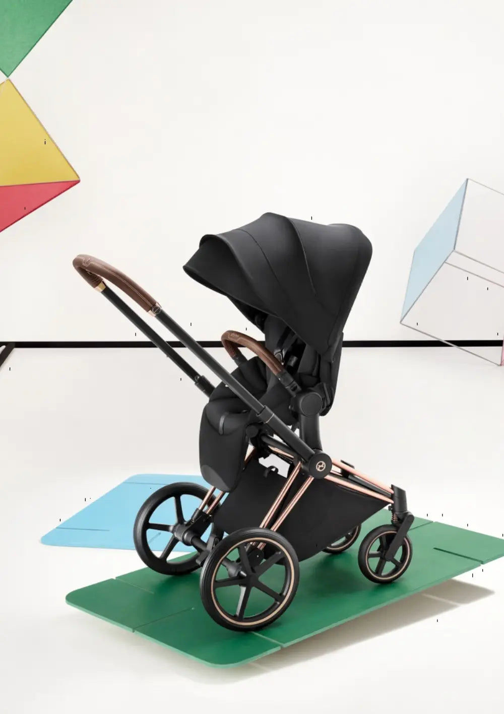 Cybex Kinderwagen-Set 'Priam Style' Sepia Black (Frame Roségold)