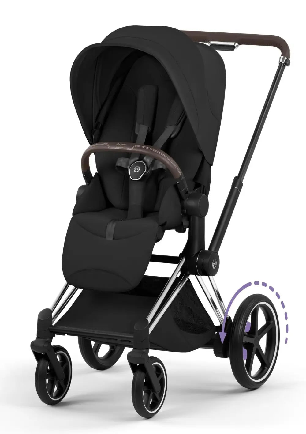 Cybex Kinderwagen-Set 'e-Priam Style' Sepia Black (Frame Chrome Brown)