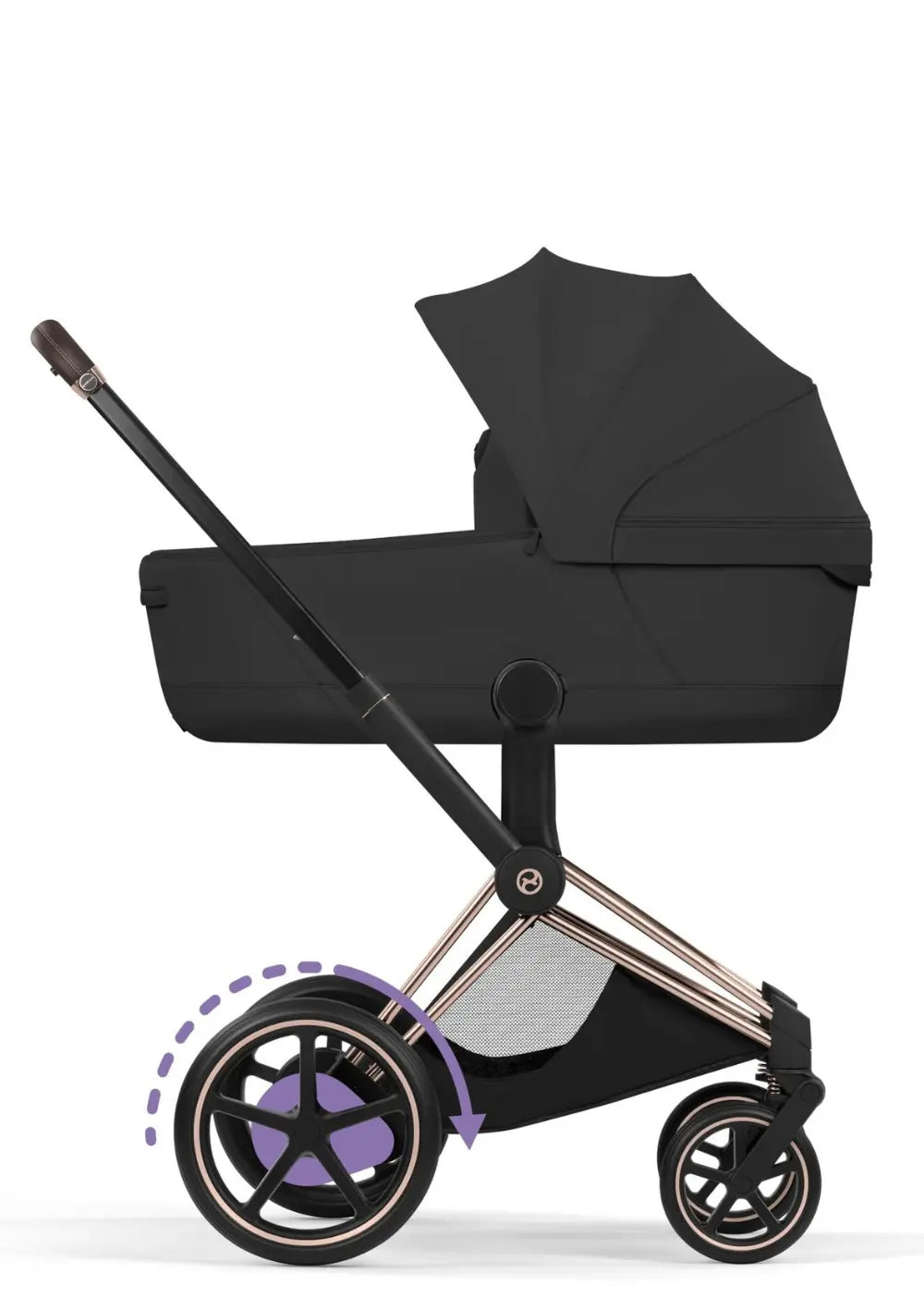 Cybex Kinderwagen-Set 'e-Priam Style' Sepia Black (Frame Roségold)